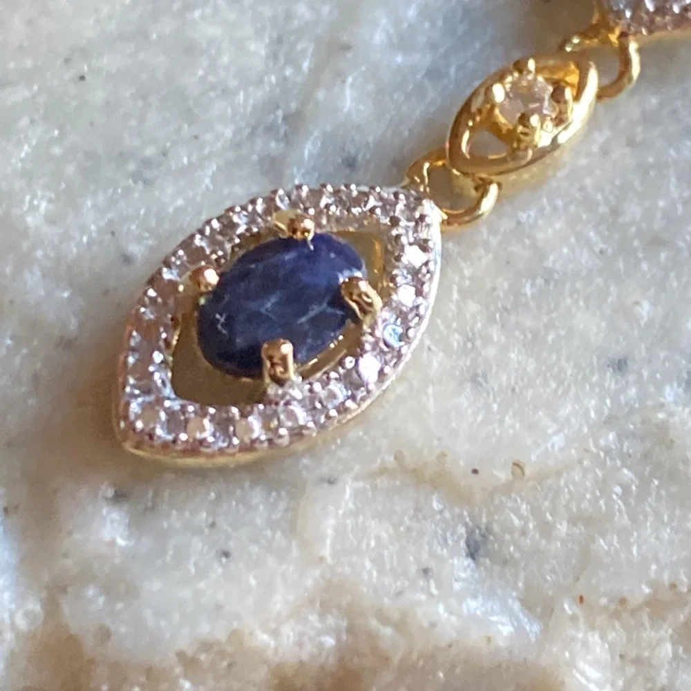 🆕18K Gold Over Sterling Silver 2.17ct Multi-Gem /Diamond Accent Necklace - Picture 6 of 12